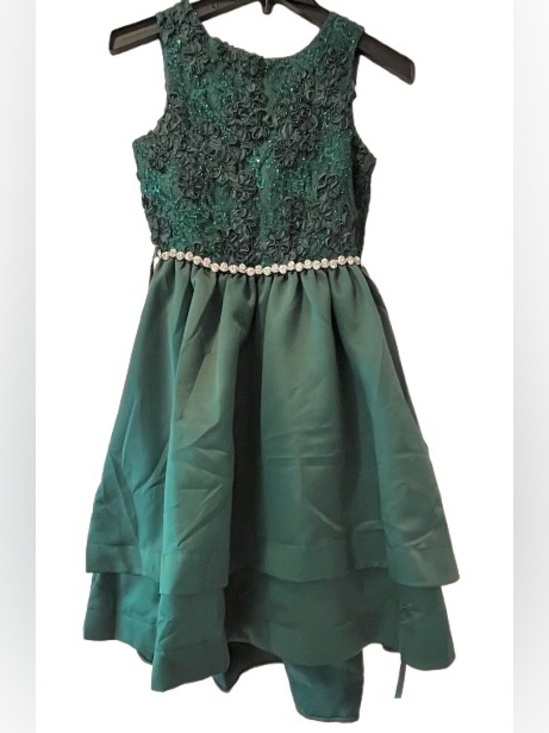 Rare Editions Other - 🆕-Rare Editions Hunter Green Lace Bodice Hi-Lo Dress. Size: 12